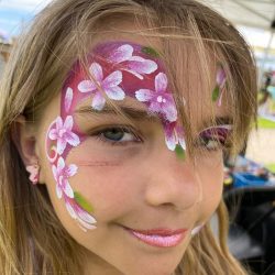 Flower design face painting