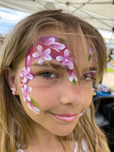Flower design face painting
